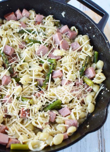 Asparagus and Ham Pasta Skillet Dinner Recipe