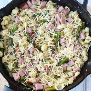 Asparagus and Ham Pasta Skillet Dinner Recipe