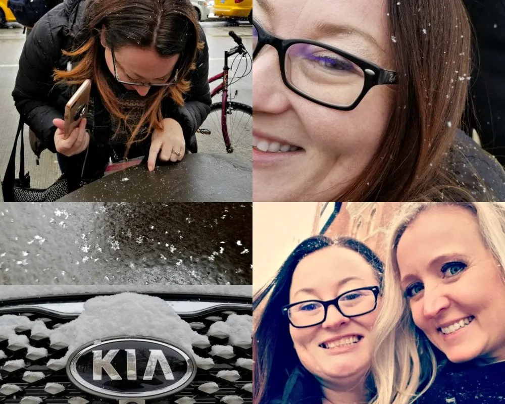 Shelley and Stephanie with a Kia