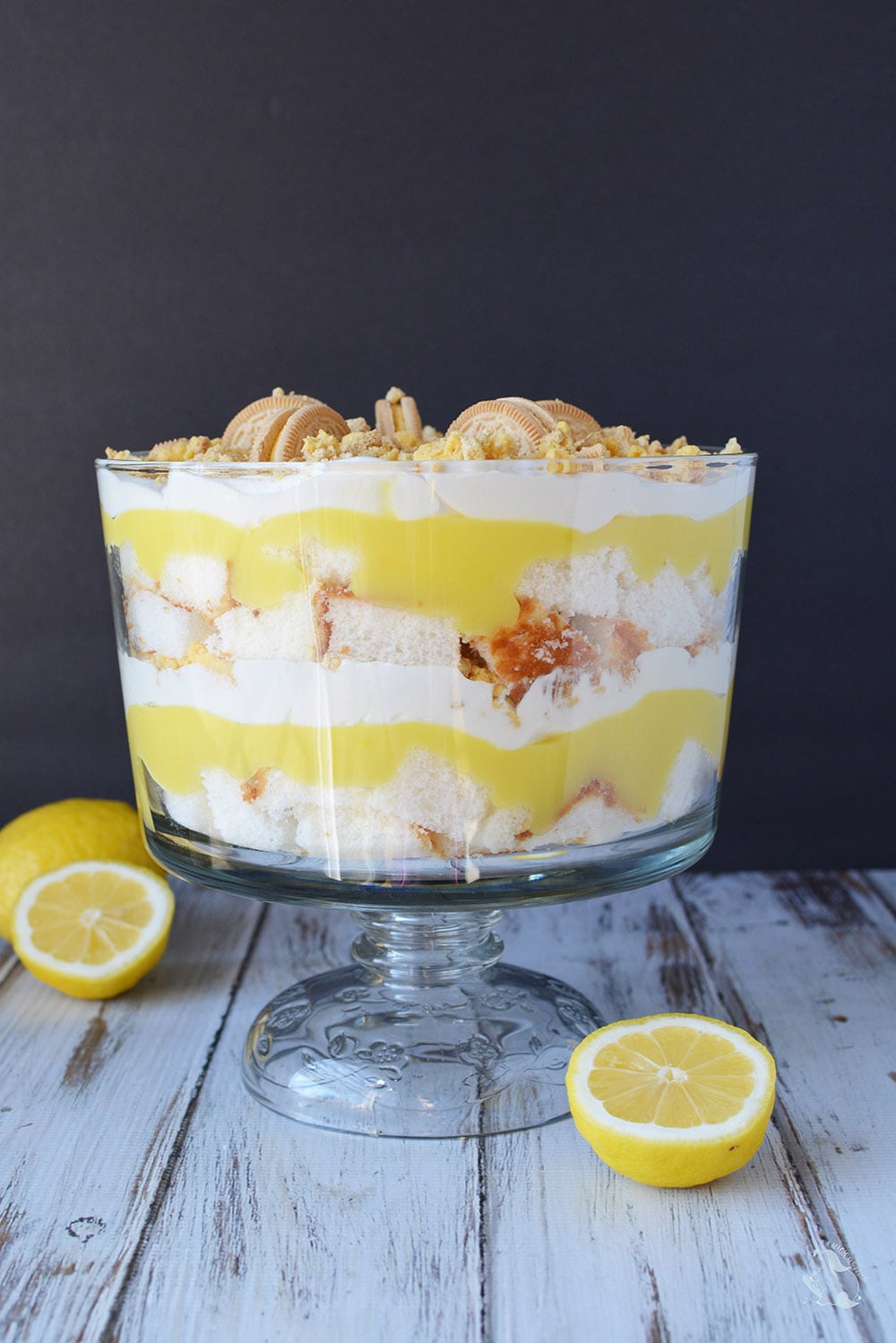 Easy lemon dessert with layers of cake and whipped topping