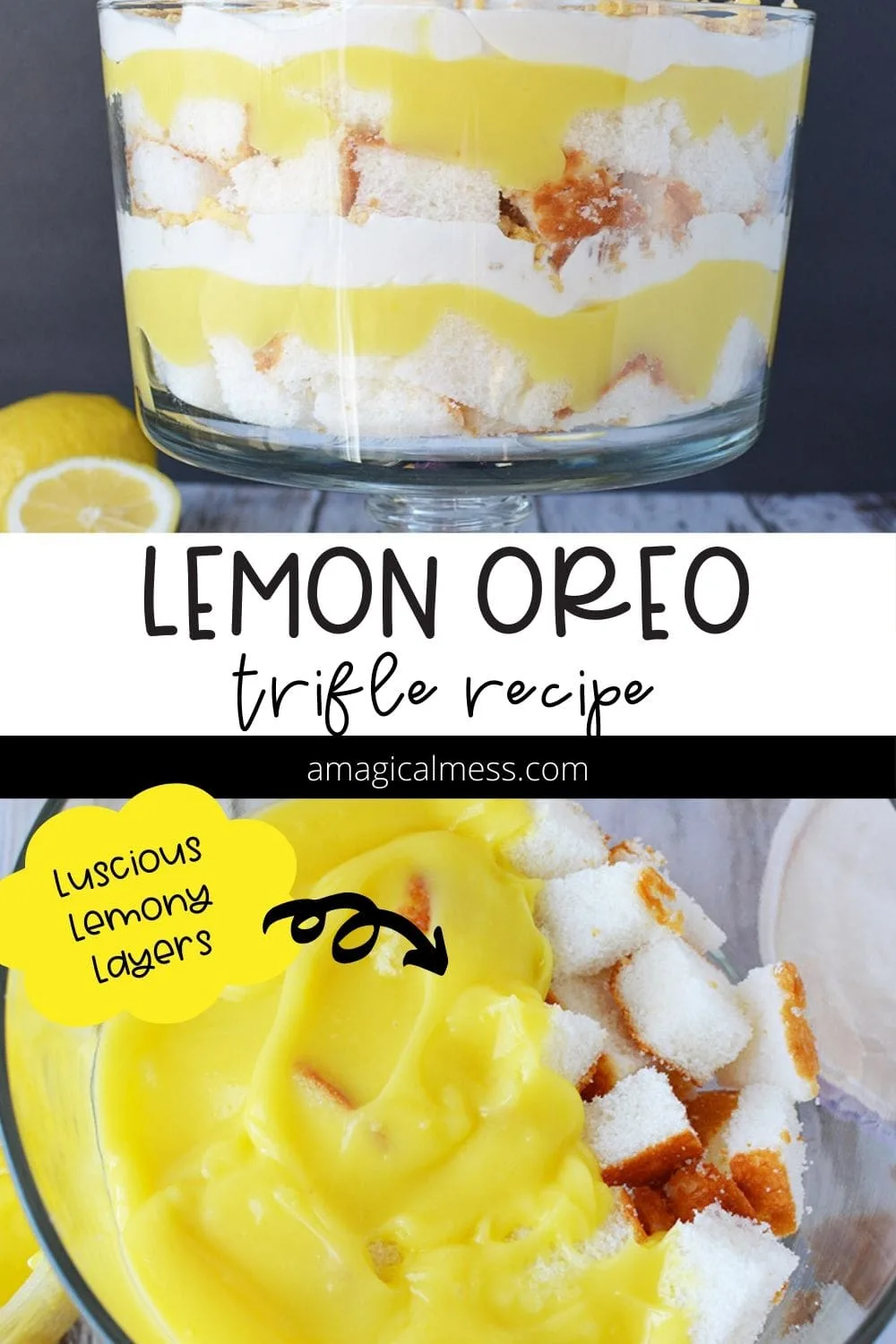 Layers of lemon in a trifle