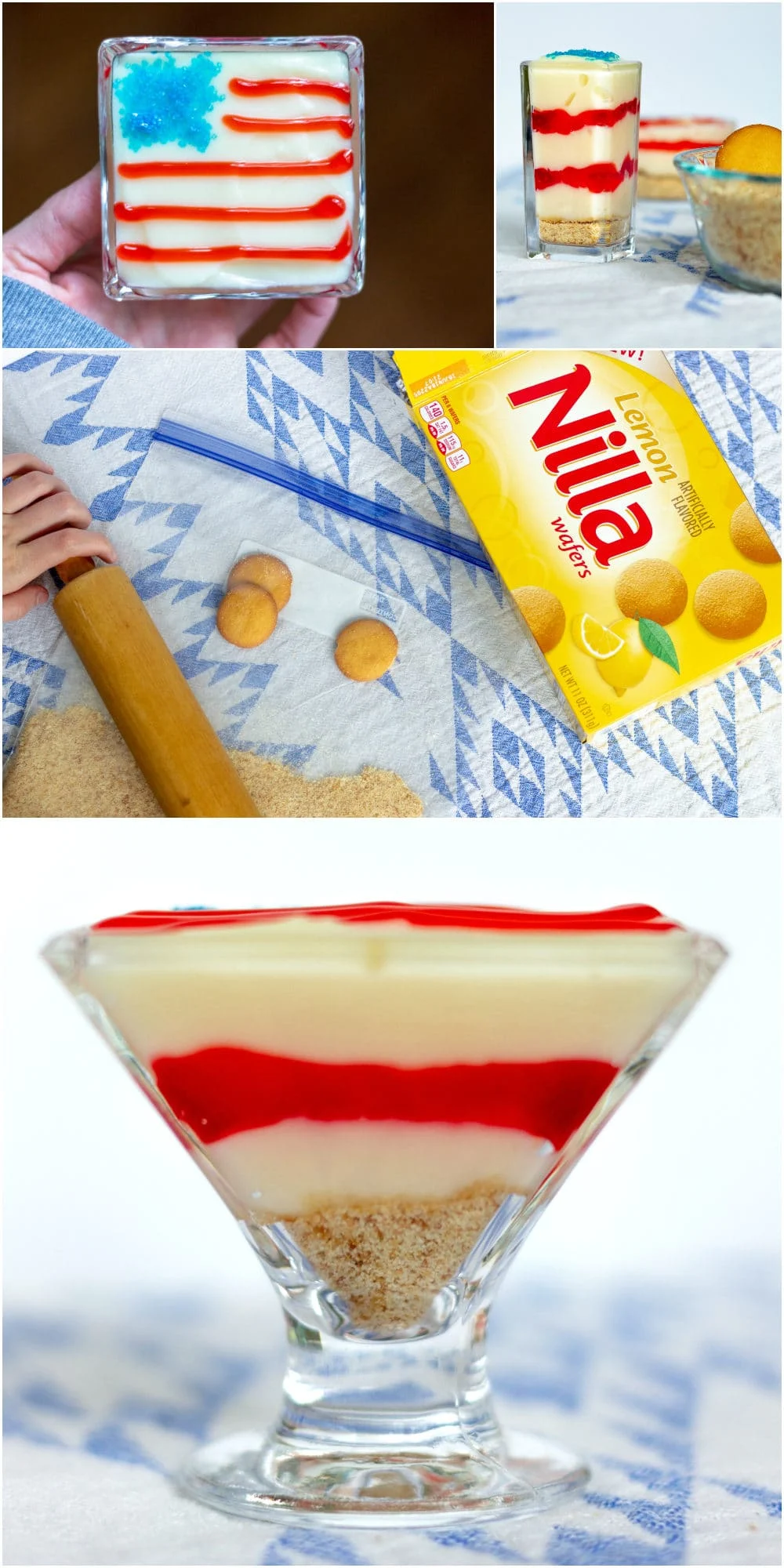 Pudding parfaits using Nilla Wafers.