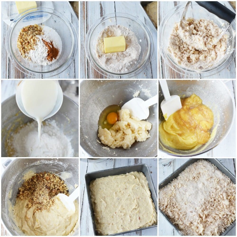 Banana Nut Coffee Cake in process