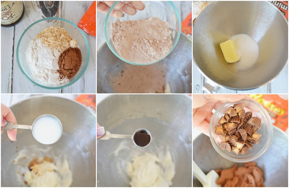 Chocolate Peanut Butter Cookie Dough Recipe in process