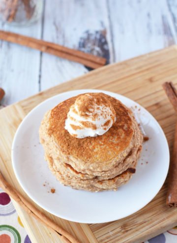 High Protein Breakfast - Yummy Snickerdoodle Protein Pancakes