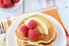 High Protein Recipes - Delightful Peach Raspberry Pancakes