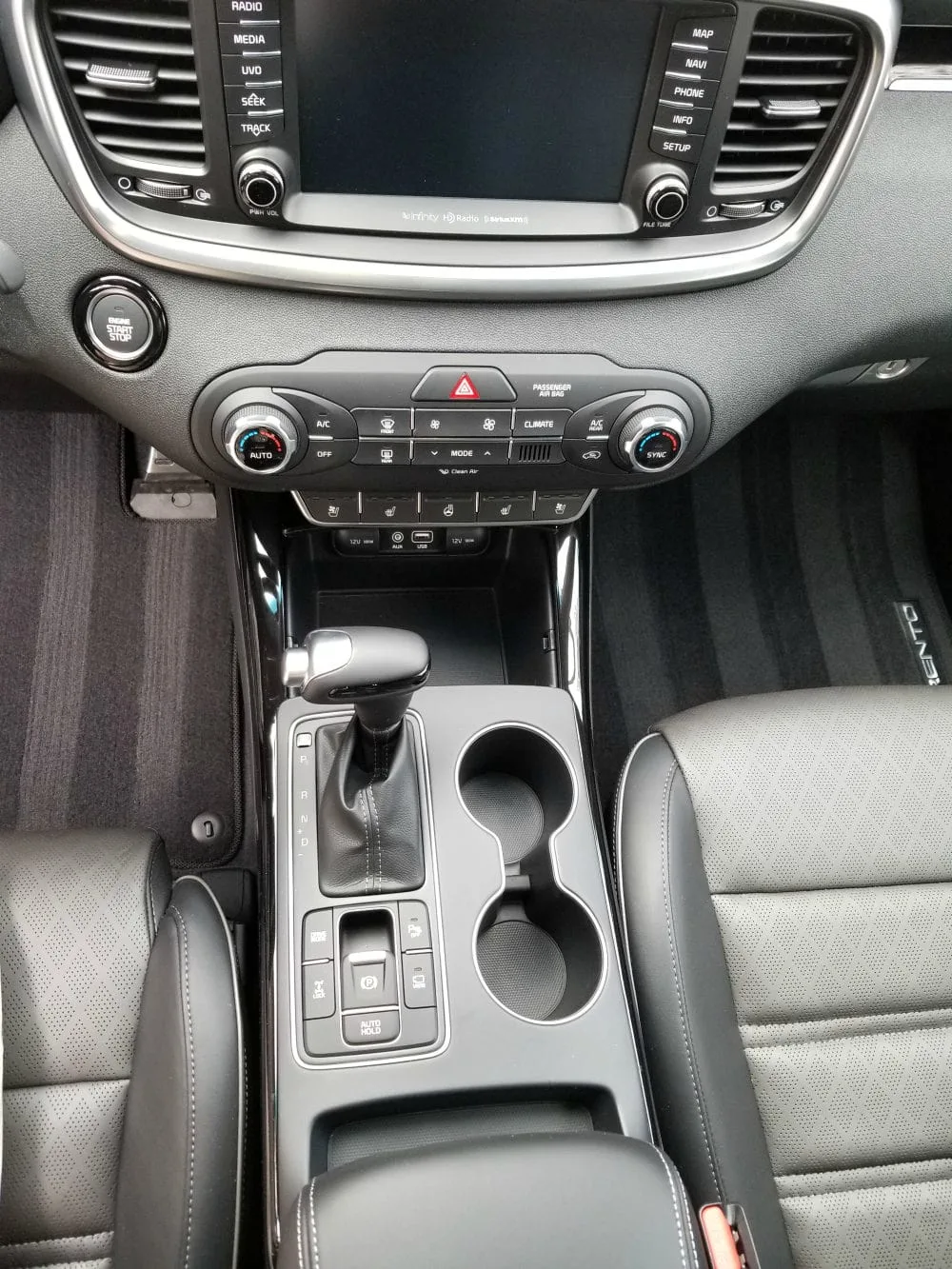 Inside of the 2018 Kia Sorento.