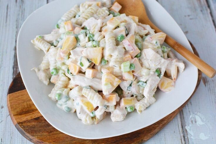 Chicken and Peach pasta salad recipe