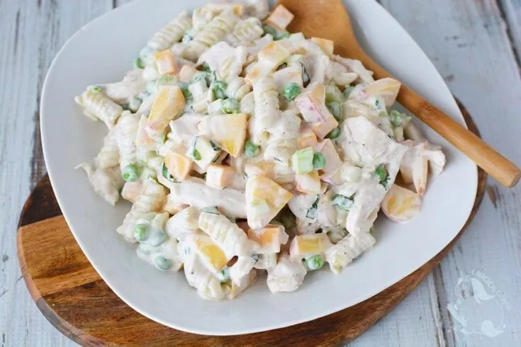 Chicken and Peach pasta salad recipe