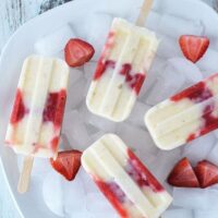 Strawberry cream ice pops recipe