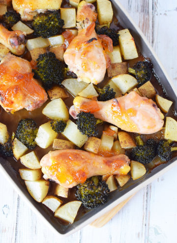 Peach Chicken Sheet Pan Dinner Recipe