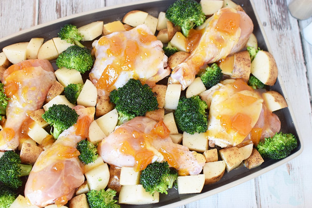 Peach chicken dinner