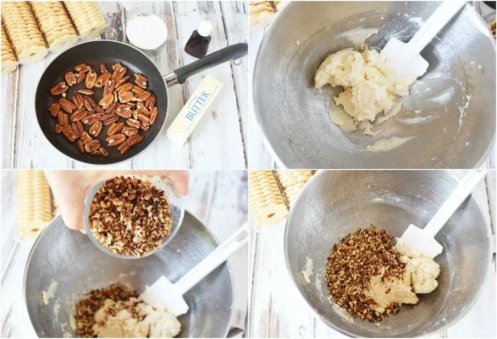 Steps to make butter pecan cookie dough dip