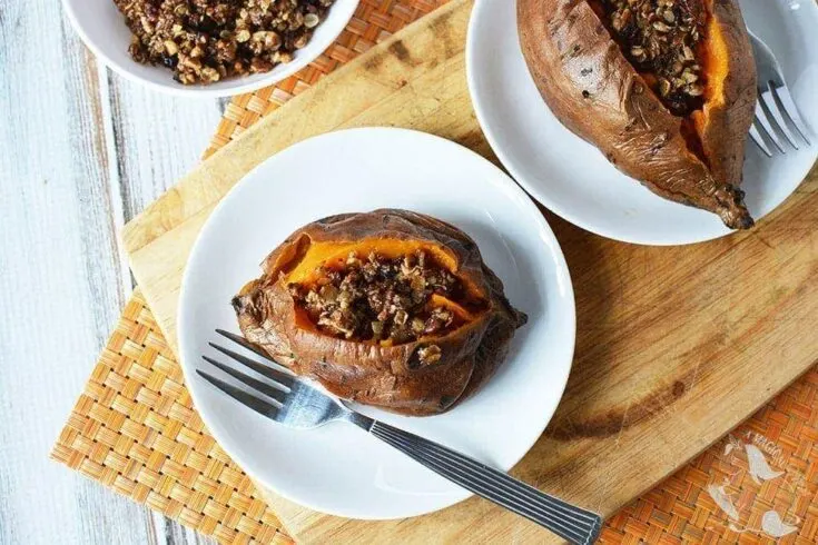 Slow Cooker Sweet Potatoes with Maple Pecan Topping Recipe