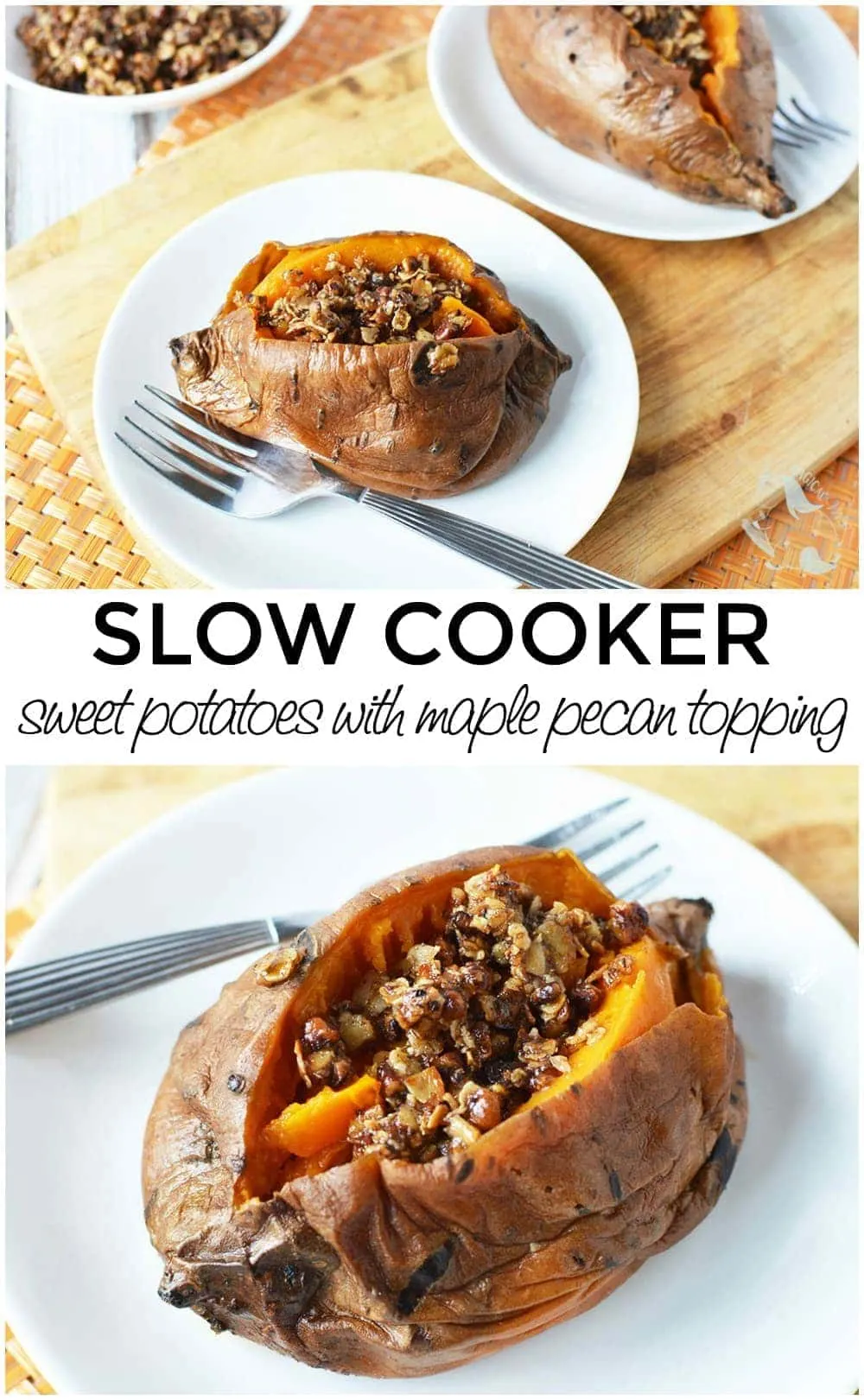 Slow Cooker Sweet Potatoes with Maple Pecan Topping Recipe