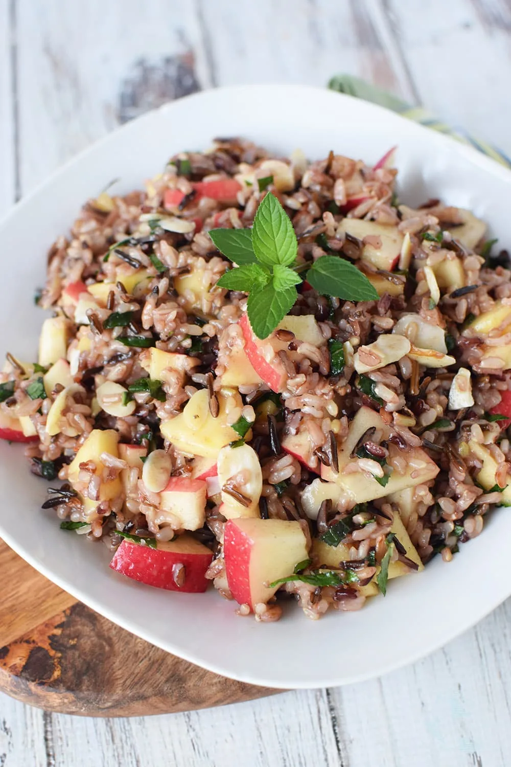 Wild rice salad recipe with honey and mint