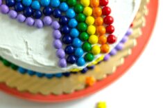 Quick and easy cake decorating - rainbow cake idea