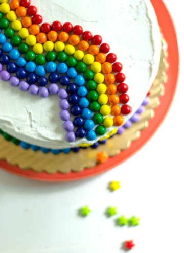 Quick and easy cake decorating - rainbow cake idea