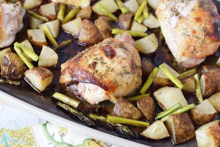 Honey Herb Baked Chicken Thighs Sheet Pan Dinner