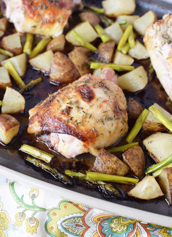Honey Herb Baked Chicken Thighs Sheet Pan Dinner