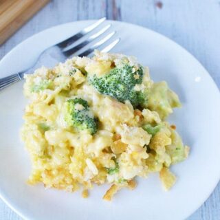 Broccoli cheese casserole with Ritz crackers