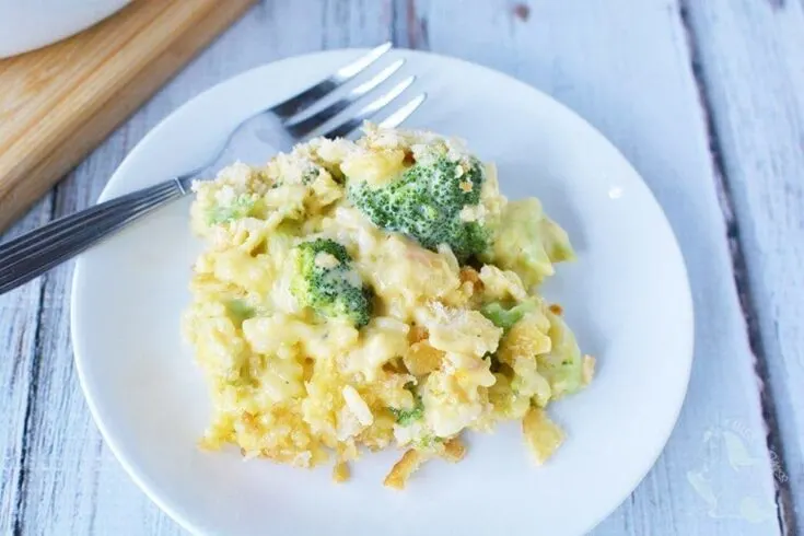 Broccoli cheese casserole with Ritz crackers