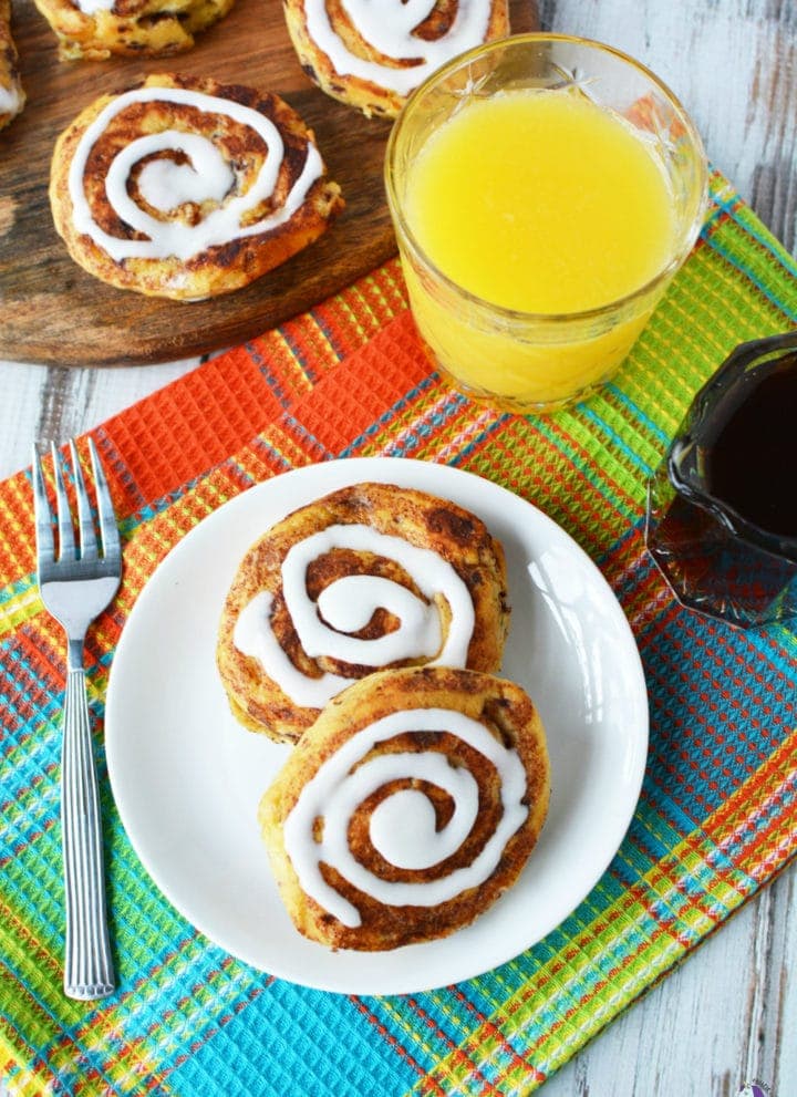 Super easy and crowd pleasing cinnamon roll French toast recipe