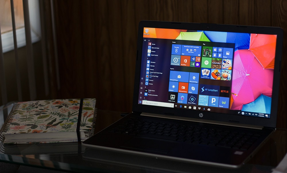 HP Laptop touchscreen with Windows 10.