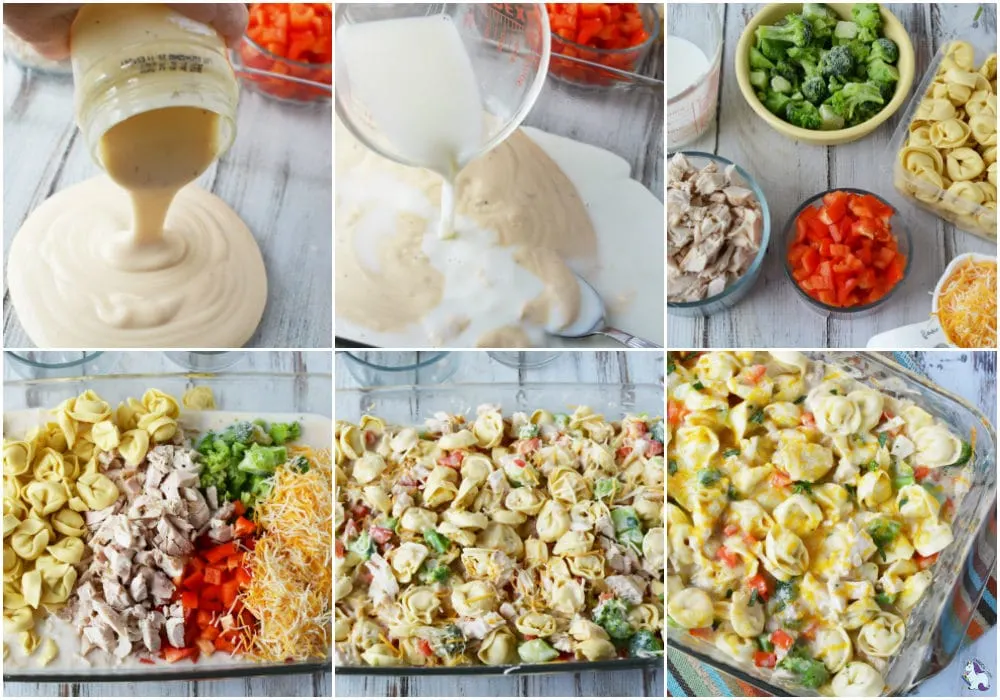 recipes steps for chicken broccoli bake with tortellini