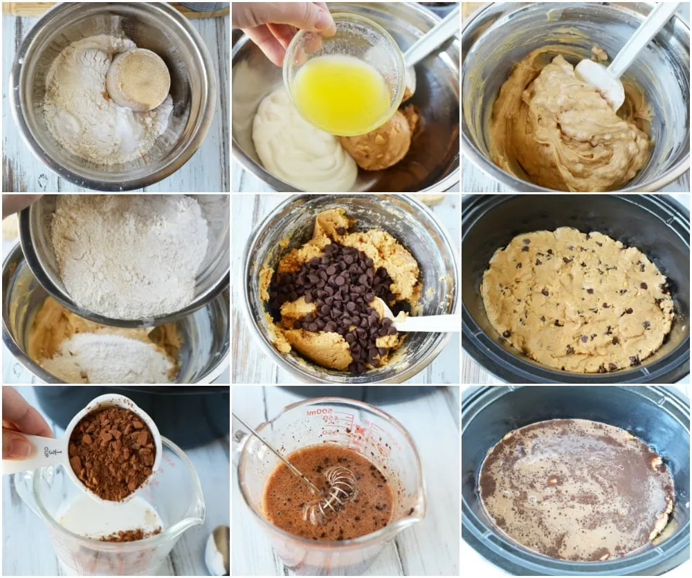 Steps to make slow cooker cake