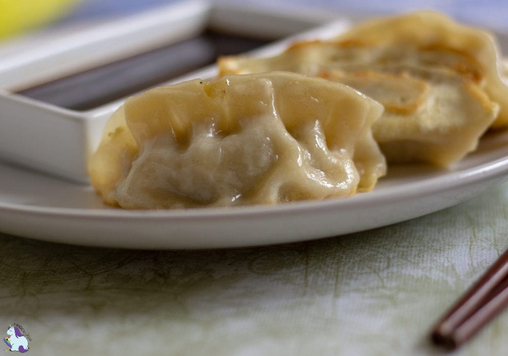 Ling Ling potstickers on white dish