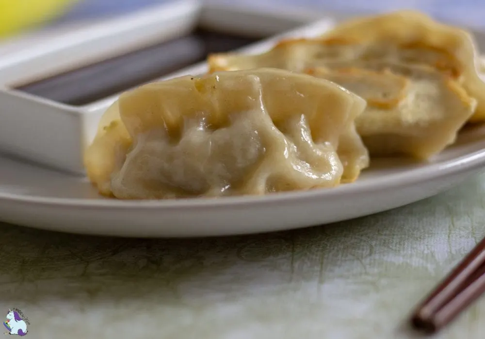Ling Ling potstickers on white dish