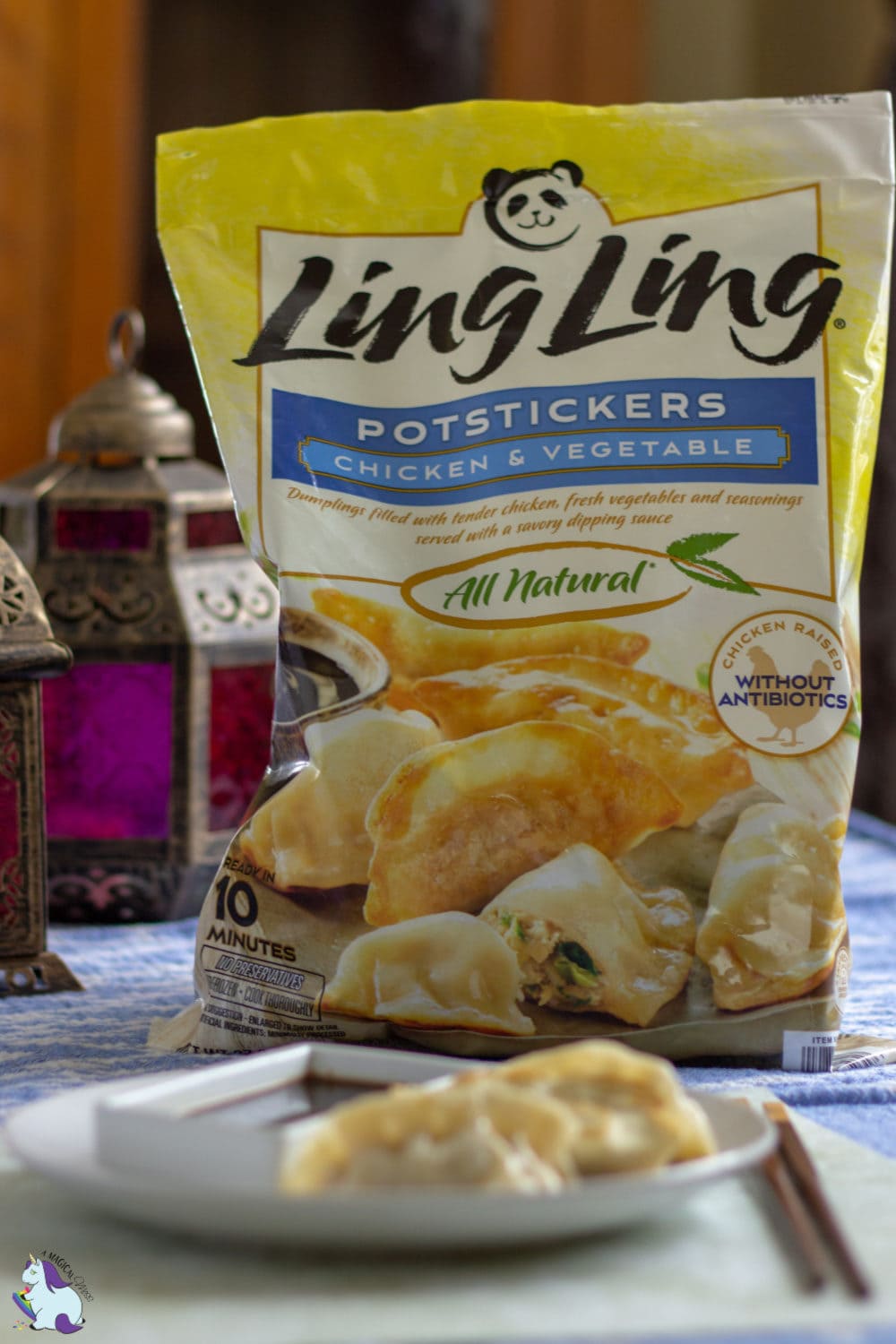 Ling Ling Potstickers on table