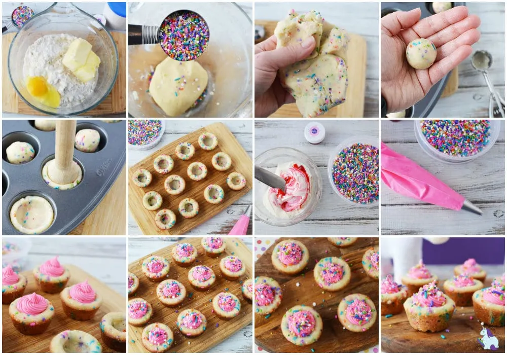 unicorn party cookie cups recipe steps
