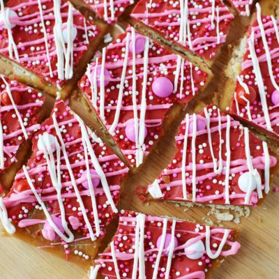 Crack candy on a cutting board.