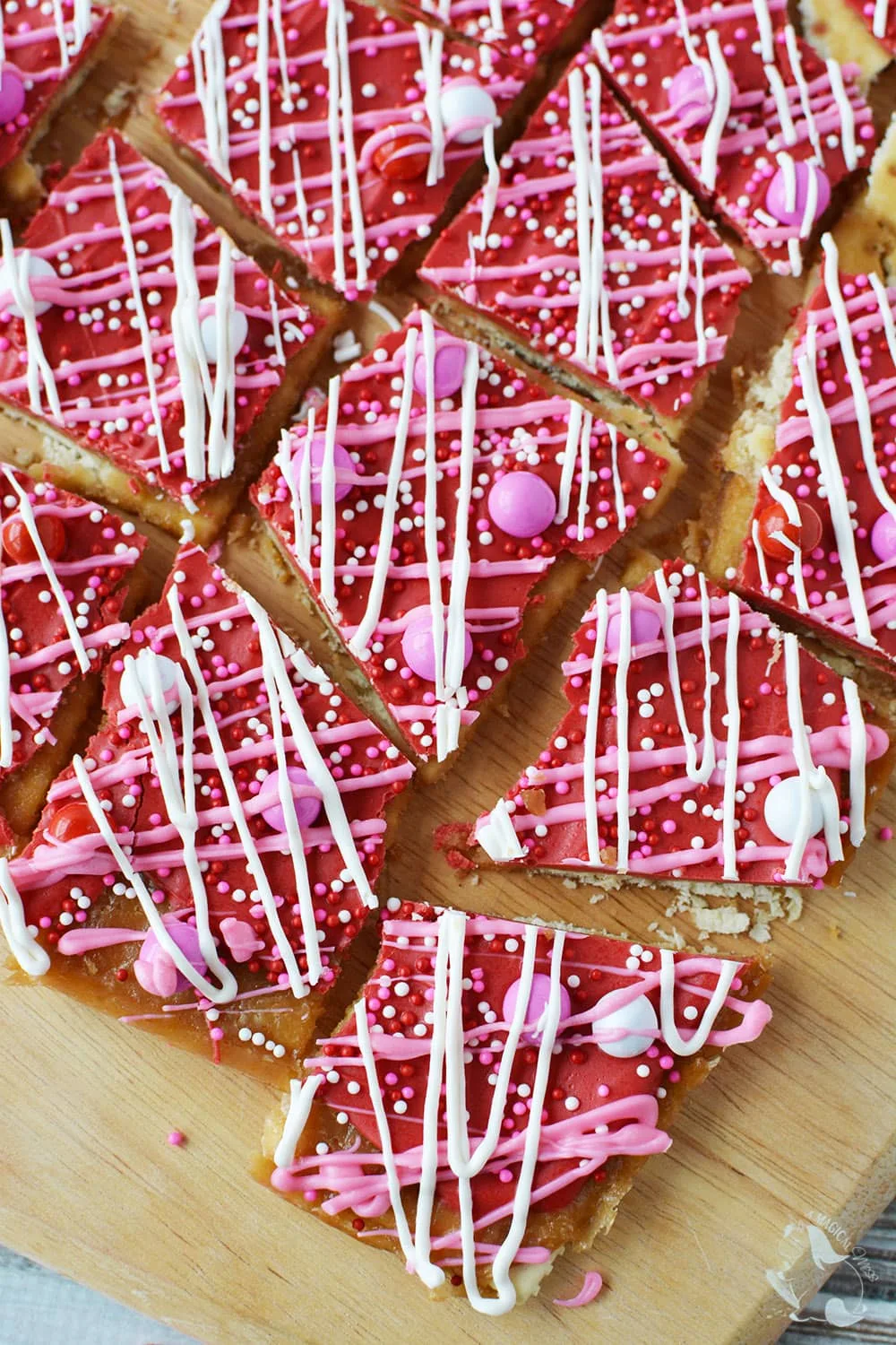 Crack candy on a cutting board.