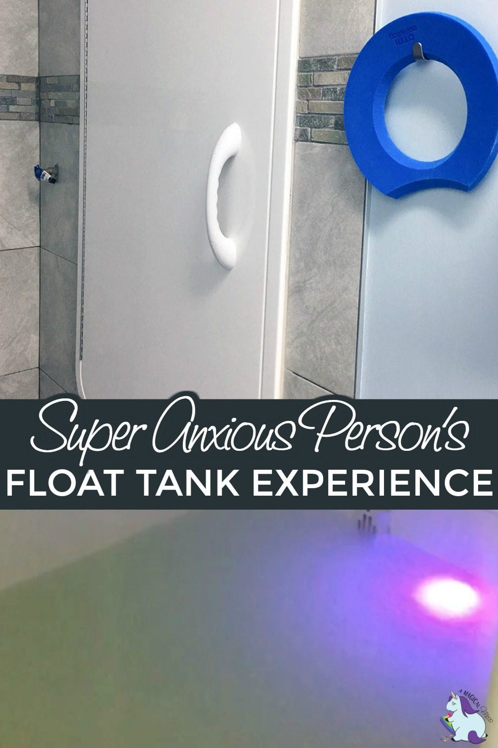 Float tank door and water area