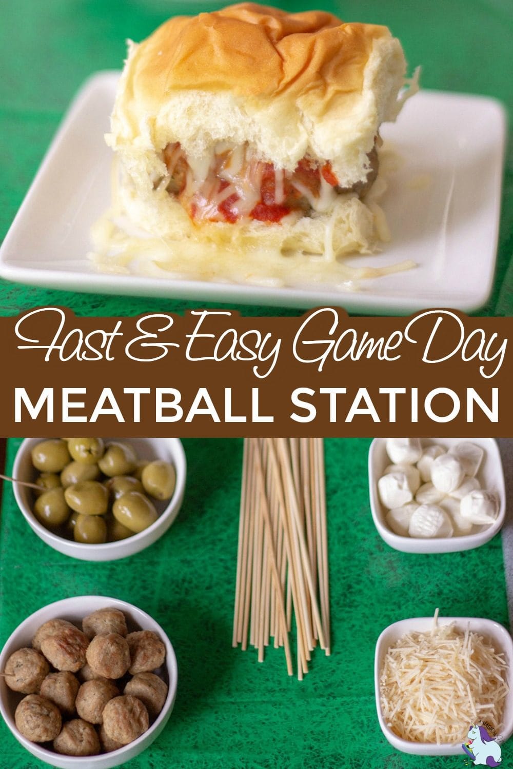 Meatball slider and table of ingredients