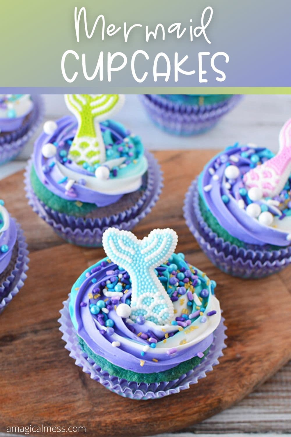 cupcakes with mermaid fins