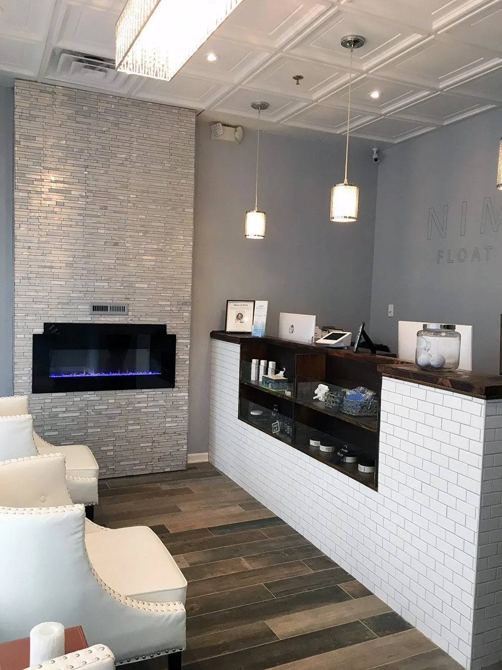 The front desk at Nimas Float and Spa.