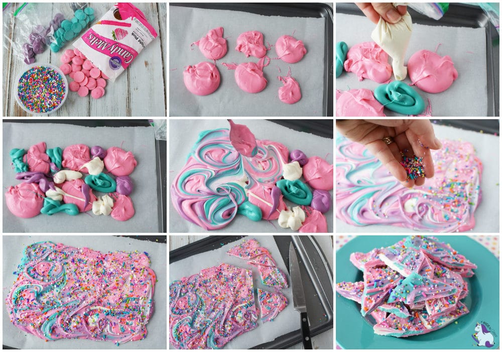 Unicorn bark recipe steps