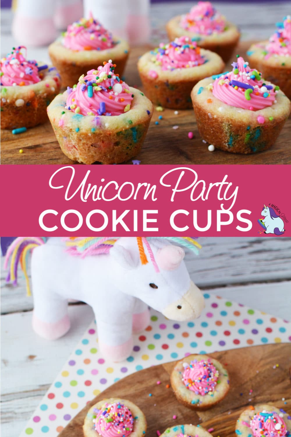 Unicorn party cookie cups