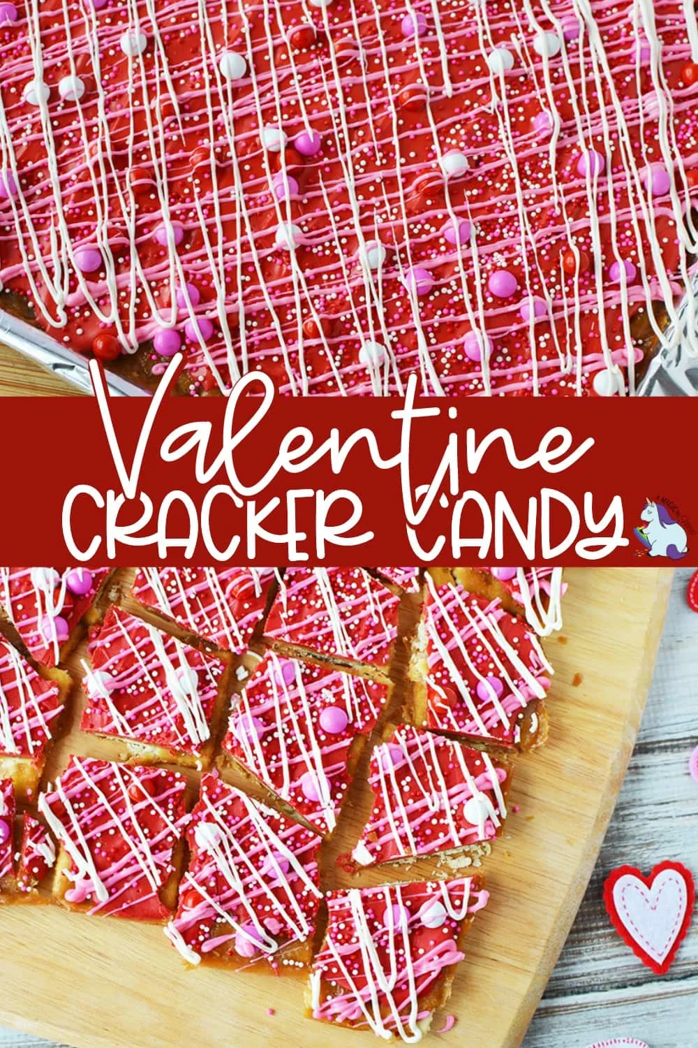 Cracker candy with Valentine's day colors