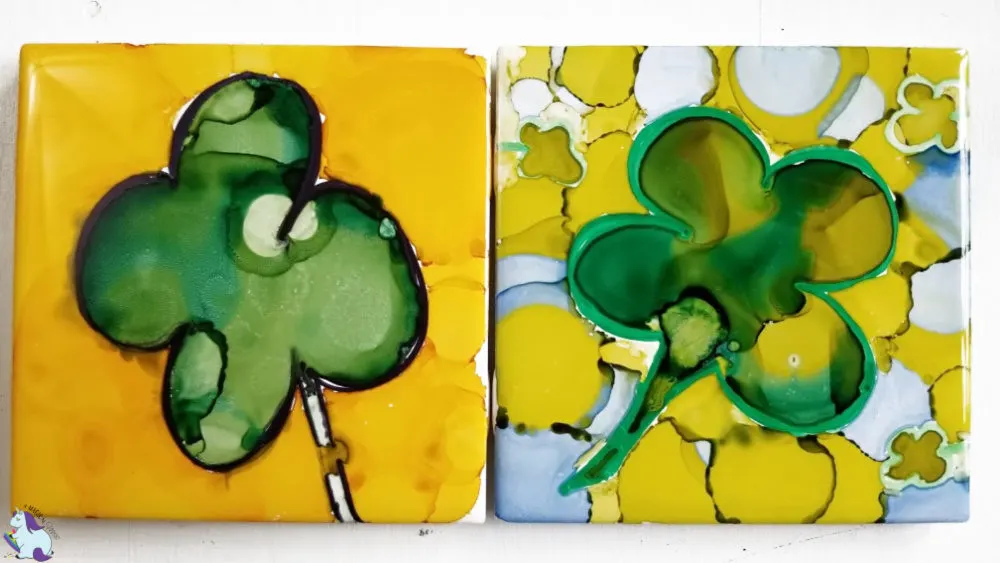 St. Patrick's Day Crafts with Alcohol Ink Clovers