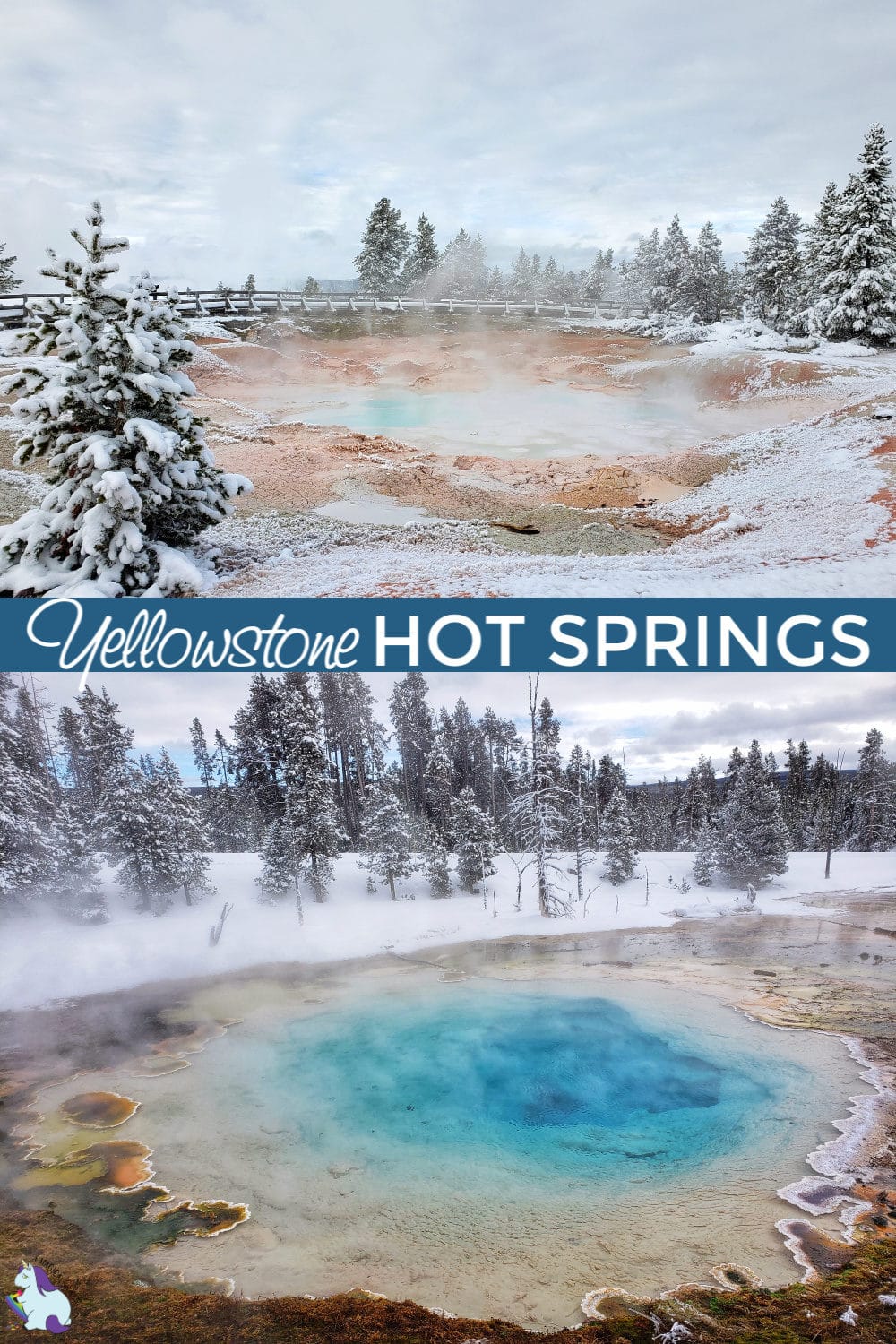 Blue hot springs in Yellowstone National Park