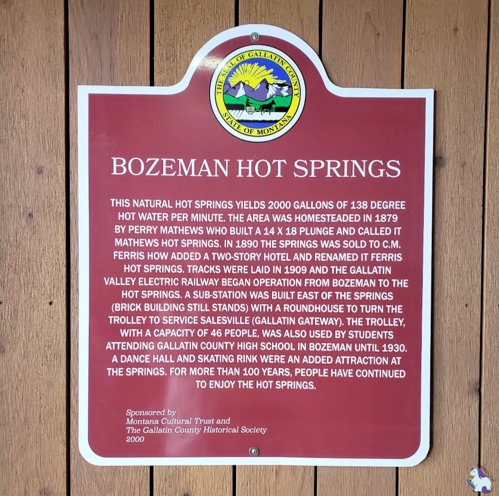 Bozeman hot springs sign.