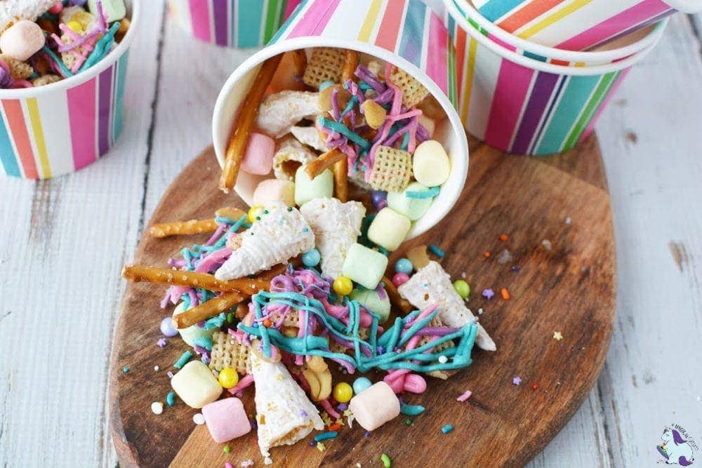 Whimsical snack mix for themed party