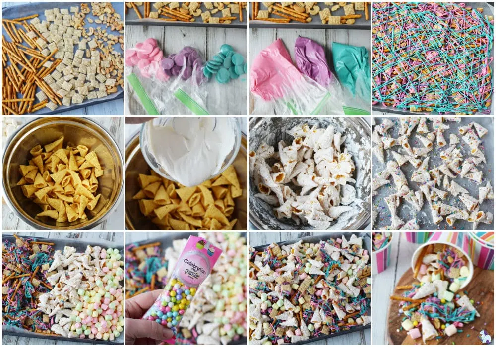 unicorn snack mix recipe steps