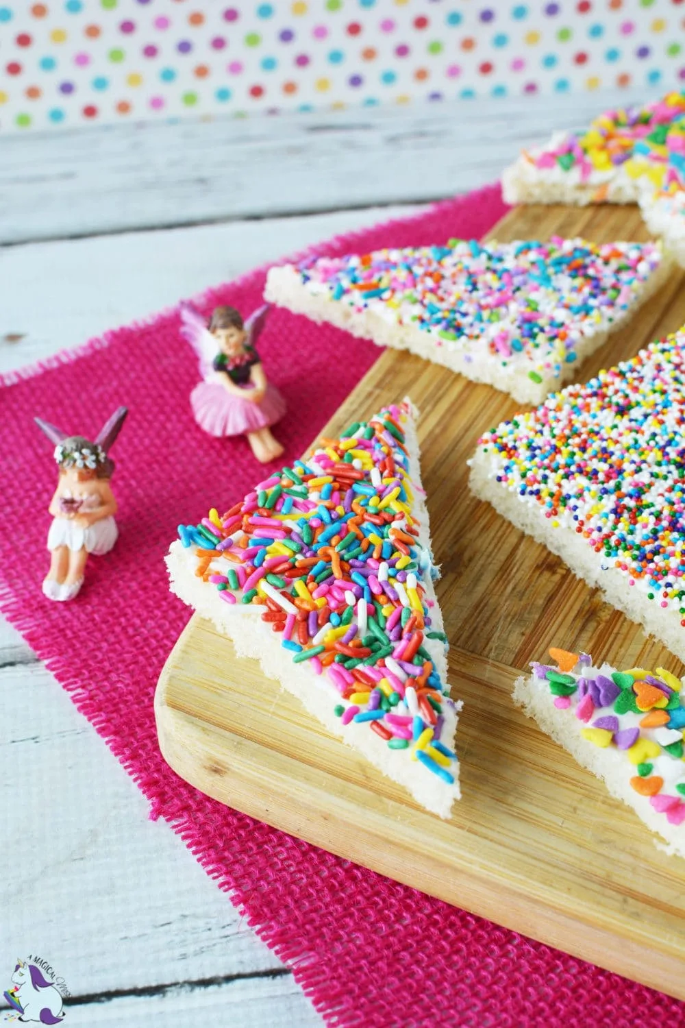 Fairy bread slices.