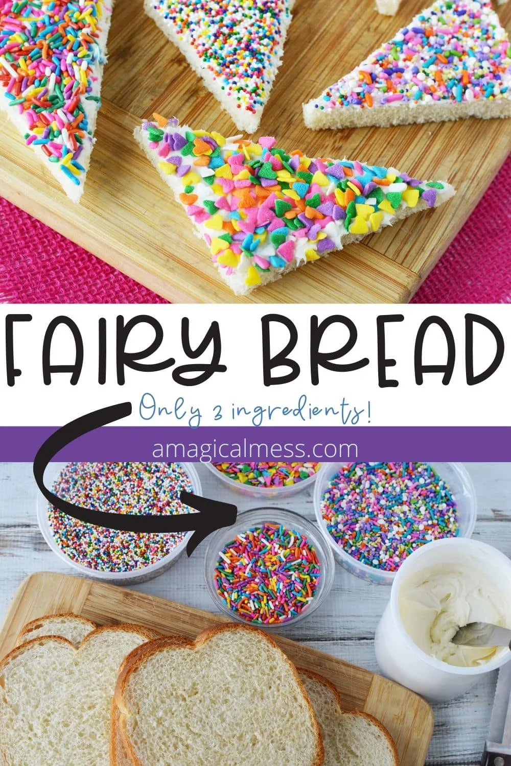 Fairy bread with sprinkles